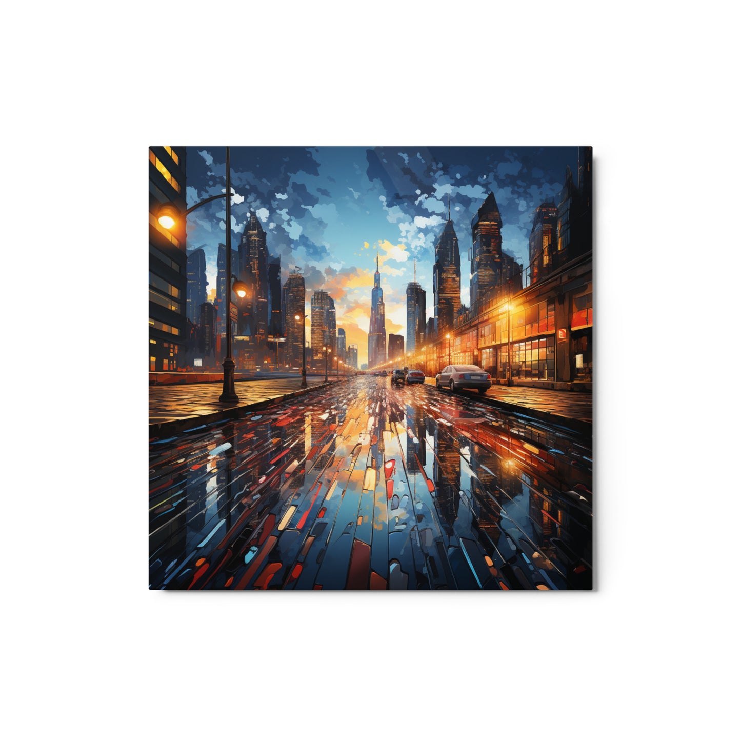 Pixel Metropolis: Urban Wonders Metal Print