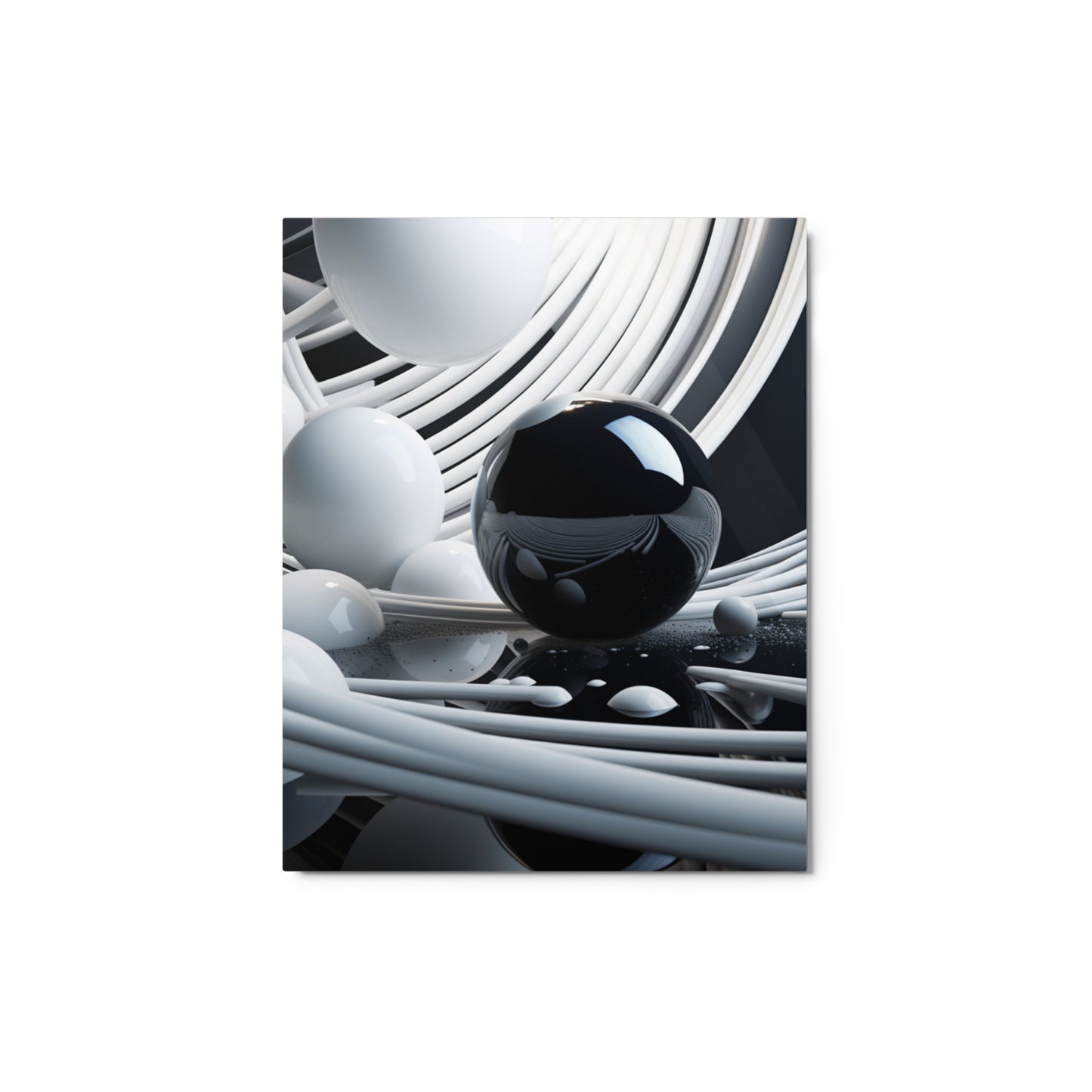 Abstract Monotone: Achromatic Exploration Metal Print