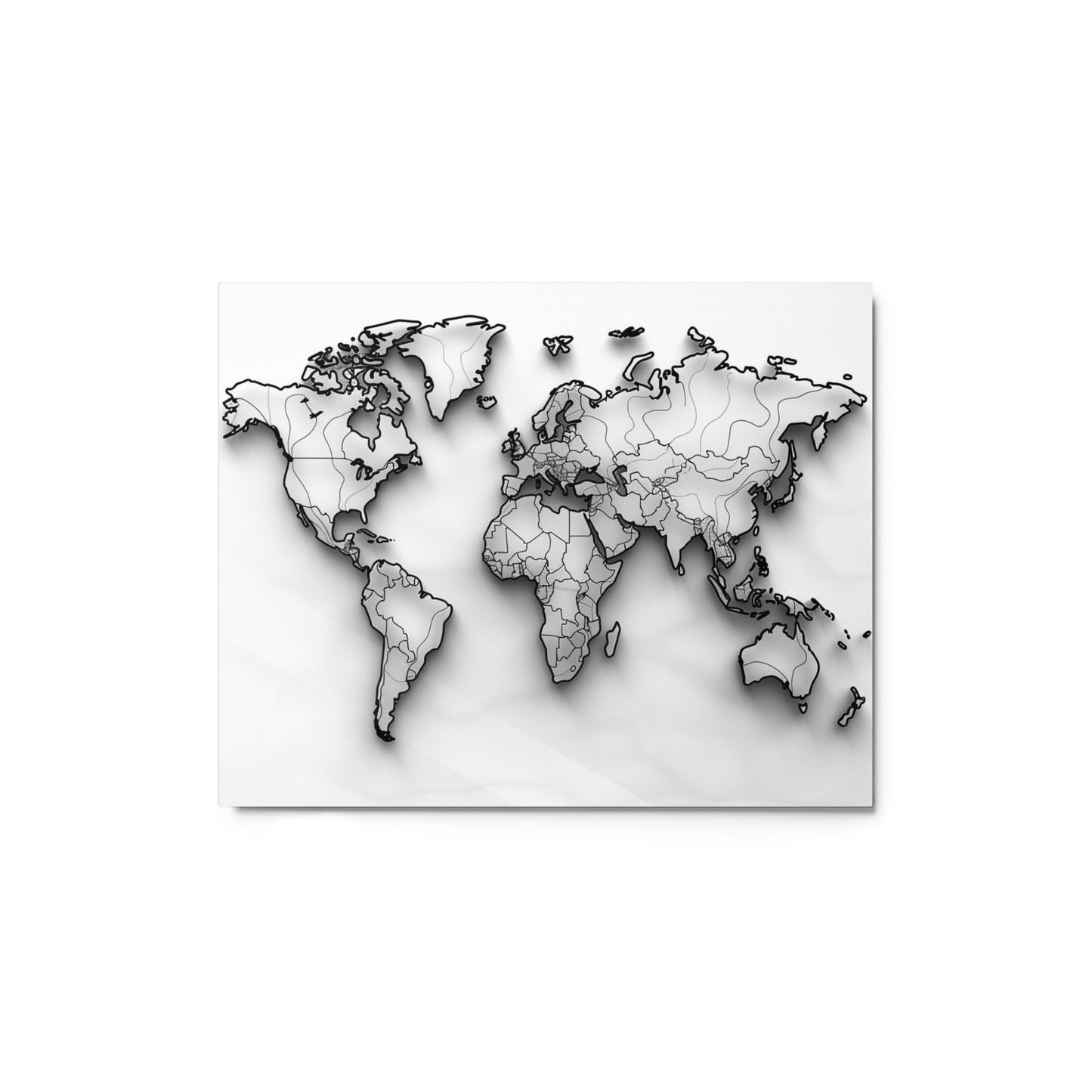 Minimalist WorldScape Metal Print