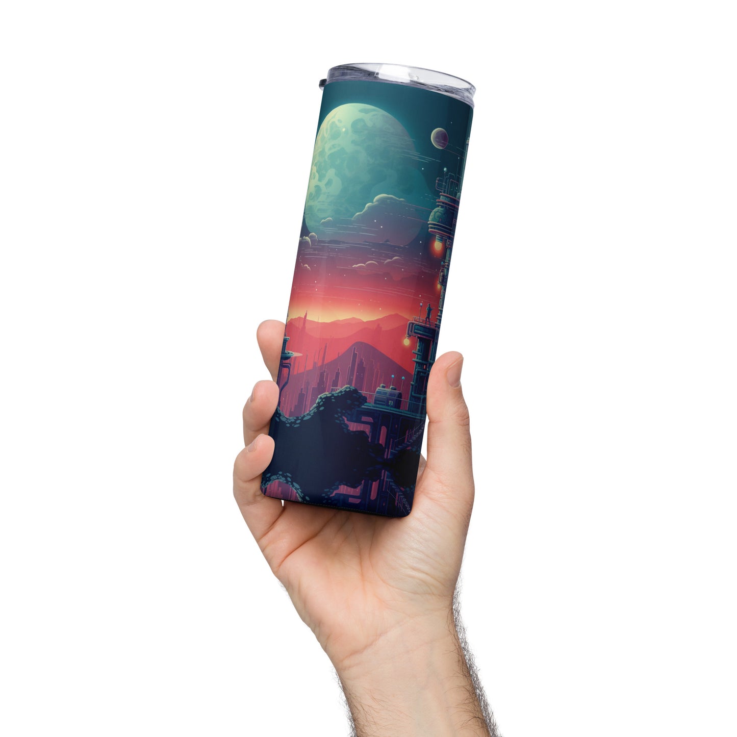 Galactic Pixel Voyage Stainless steel tumbler