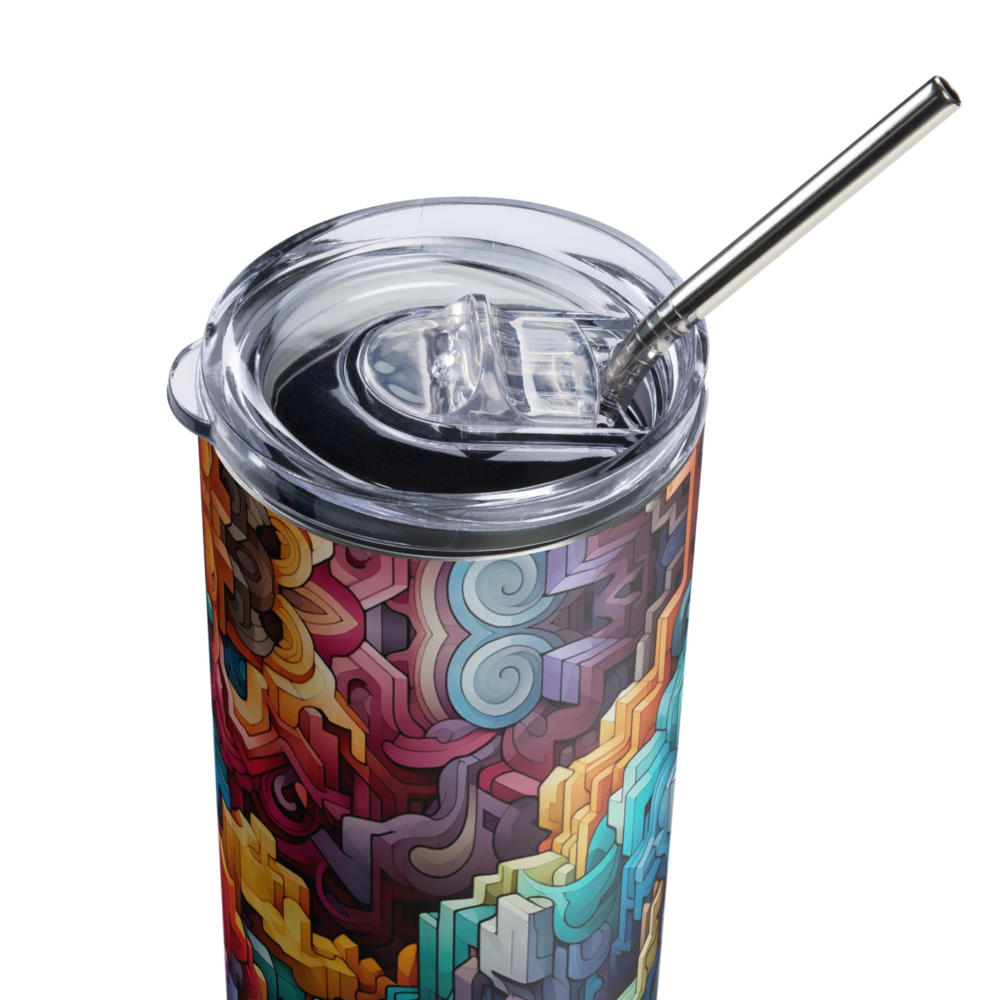 Enigmatic Stainless Geometric Fusion steel tumbler